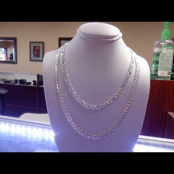 NEW 925 Figaro and Cuban 20’ silver chain - Picture 4 of 5
